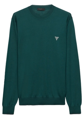 Prada logo-embroidered wool jumper - Green