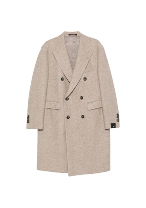 Tagliatore double-breasted herringbone coat - Neutrals
