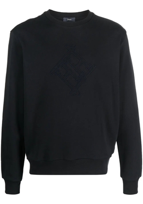 Herno logo-embroidered cotton sweatshirt - Blue