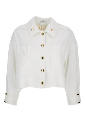 Elisabetta Franchi gold button patch pocket jacket - White