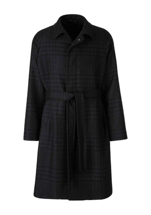 Tagliatore check-pattern belted coat - Black