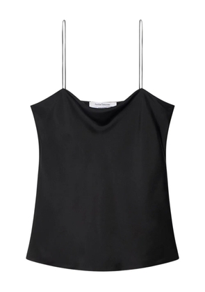 Another Tomorrow slip-on silk top - Black