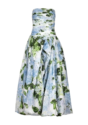 Aje Behold floral-print strapless dress - Blue