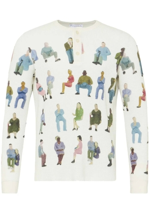 JW Anderson waffle cotton sweater - White