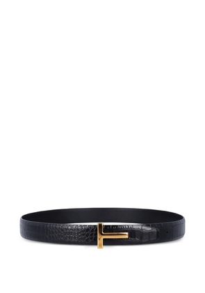 TOM FORD buckle-logo reversible belt - Black