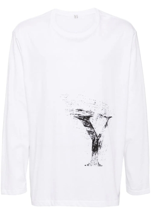 Y's graphic-print cotton T-shirt - White