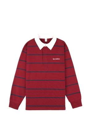 Sporty & Rich striped long-sleeve polo shirt - Red