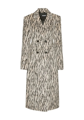 ROTATE BIRGER CHRISTENSEN zebra-print double-breasted coat - Black