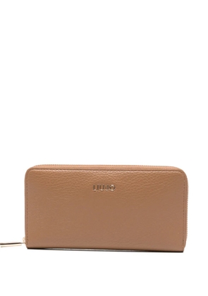 LIU JO logo-plaque zip wallet - Neutrals