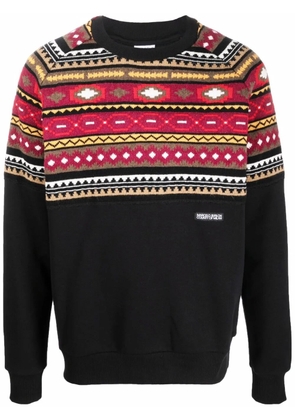 COUNTY OF MILAN folk-pattern sweatshirt - Black