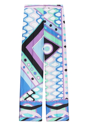 PUCCI Vivara-print silk trousers - Blue