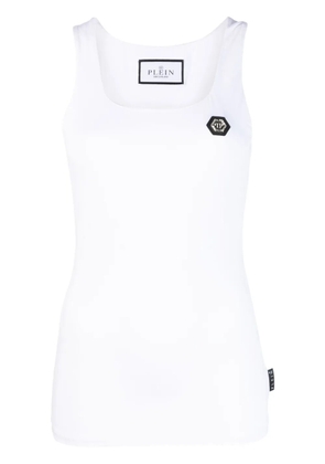 Philipp Plein logo-patch tank top - White