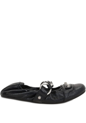 Balenciaga City leather ballet flats - Black