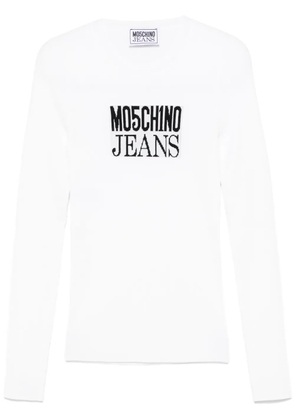 MOSCHINO JEANS logo-jacquard top - White