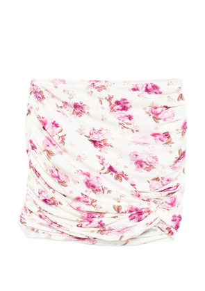 Magda Butrym floral ruched mini swin skirt - Neutrals