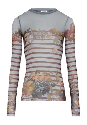 Jean Paul Gaultier long sleeves striped grape top - Grey