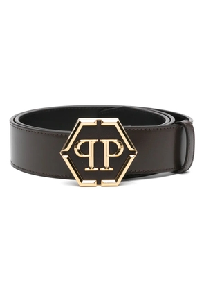 Philipp Plein logo-buckle belt - Brown