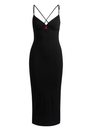 HUGO logo-plaque jersey midi dress - Black