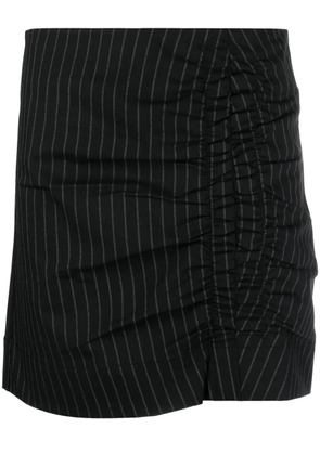GANNI ruched striped miniskirt - Black
