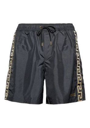 Versace drawstring logo-print swim shorts - Black
