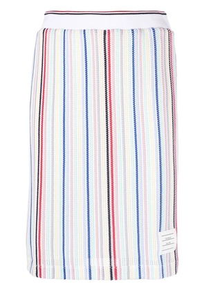 Thom Browne striped straight skirt - White