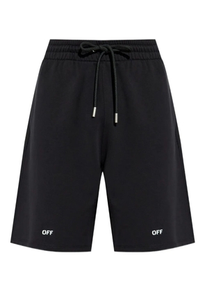 Off-White logo-print drawstring shorts - Black