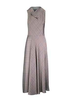 Vince plaid-pattern midi dress - Brown