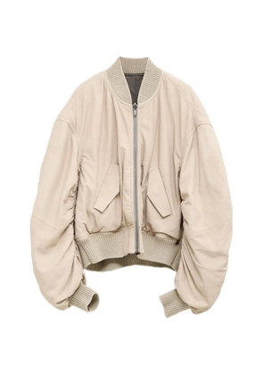 Rick Owens ribbed bomber jacket - Neutrals