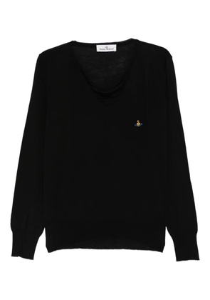 Vivienne Westwood orb-embroidered wool top - Black