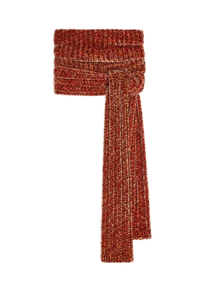 DRIES VAN NOTEN ribbed hood scarf - Red