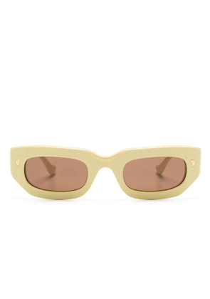 Nanushka Kadee rectangle-frame sunglasses - Yellow