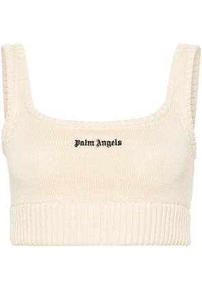 Palm Angels embroidered-logo knit tank top - Neutrals