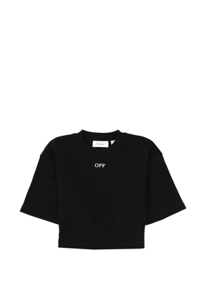 Off-White logo-detail cropped T-shirt - Black
