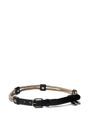 Prada rope-detail leather belt - Black
