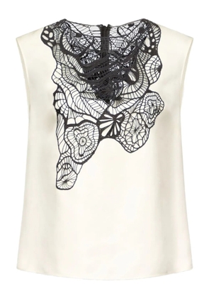 LouLou de Saison lace-applique sleeveless blouse - White