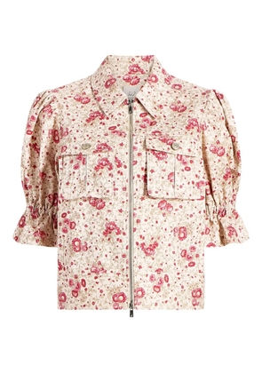 Cinq A Sept Holly floral puff-sleeve jacket - Neutrals