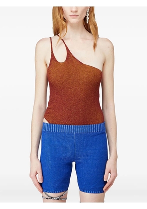 Isa Boulder one-shoulder ribbed tank top - Brown