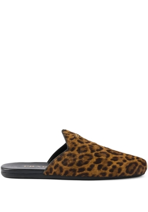 Prada leopard-print leather mules - Neutrals