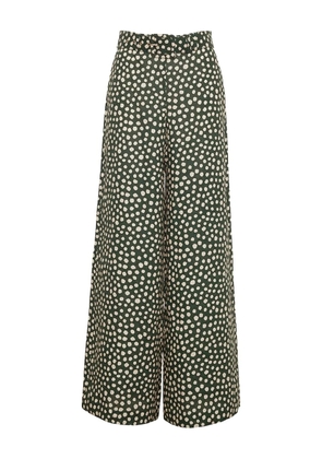 Cara Cara Mayflower abstract-dot linen trousers - Green