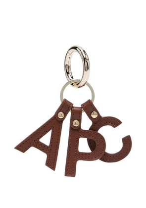 A.P.C. logo-lettering keyring - Brown