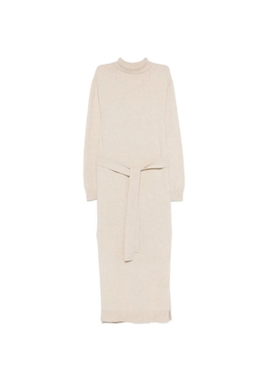 Nanushka turtleneck tie knitted midi dress - Neutrals