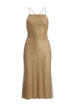 Ralph Lauren Collection metallic mesh slip dress - Neutrals
