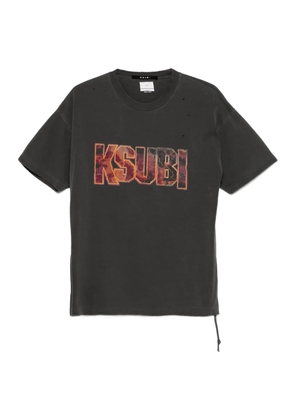 Ksubi Kickstart distressed logo T-shirt - Grey