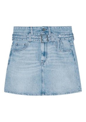GANNI belted denim skirt - Blue
