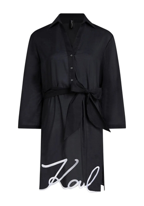 Karl Lagerfeld DNA Signature sheer beach dress - Black