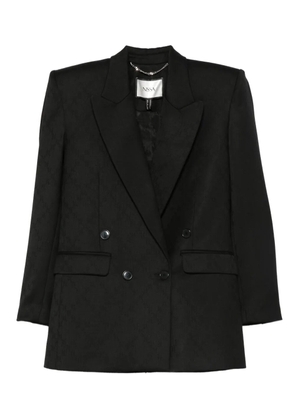 NISSA double-breasted textured jacket - Black