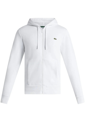 Lacoste logo-patch zipped sweatshirt - White