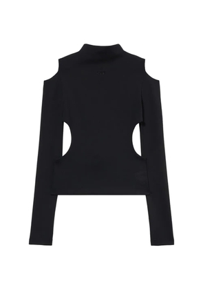 Off-White sleek meteor cut-out long-sleeved sweater - Black