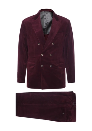 Brunello Cucinelli corduroy double-breasted suit - Red
