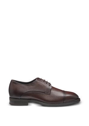 BOSS grained-leather derby shoes - Brown